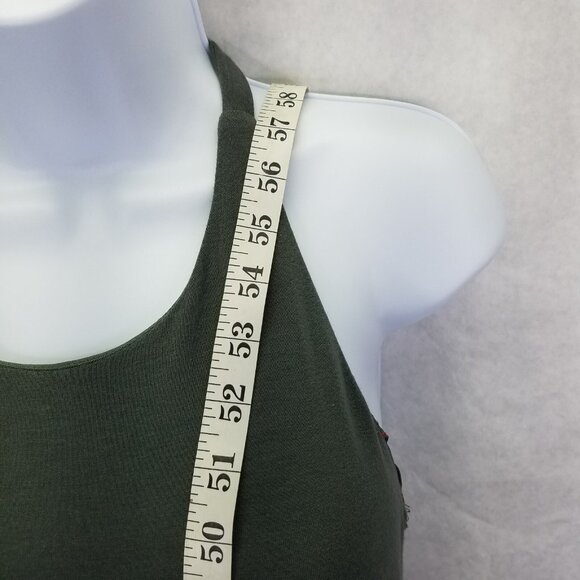Athleta Serenity T-Strap Racerback Ruched Side Maxi Dress Sz S Grey Stretch Flaw - Picture 14 of 16